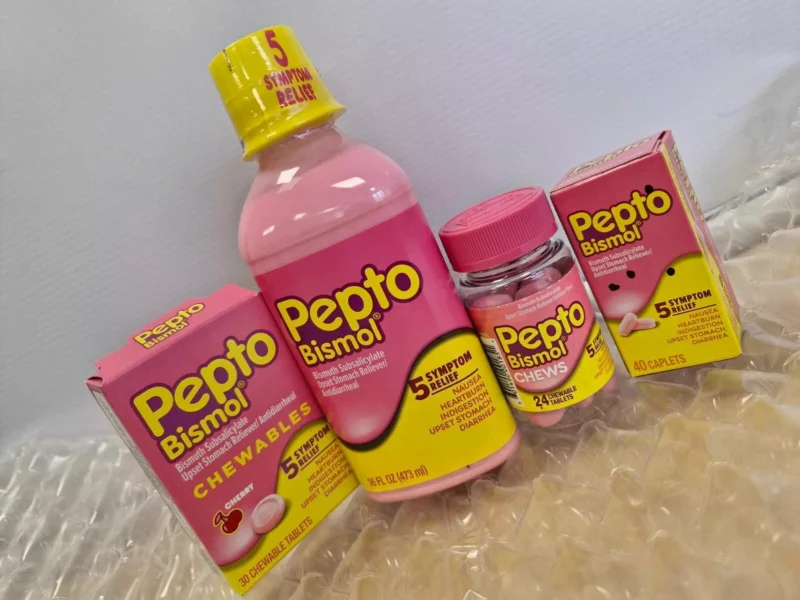 PEPTO-BISMOL BUNDLE  LIQUID, CHEWABLES, CAPLETS & CHEWS *COMPLETE CARE*