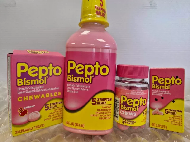 PEPTO-BISMOL BUNDLE  LIQUID, CHEWABLES, CAPLETS & CHEWS *COMPLETE CARE*