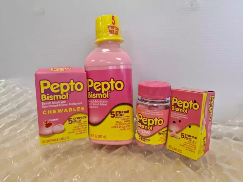 PEPTO-BISMOL BUNDLE  LIQUID, CHEWABLES, CAPLETS & CHEWS *COMPLETE CARE*